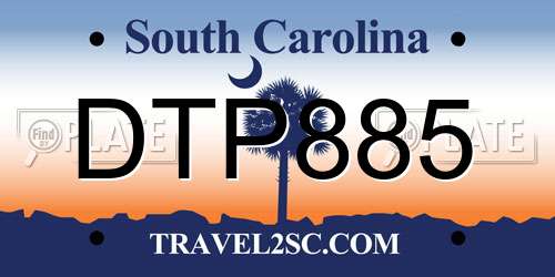 DTP885 South Carolina License Plate