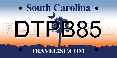 DTPB85 South Carolina License Plate