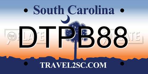 DTPB88 South Carolina License Plate