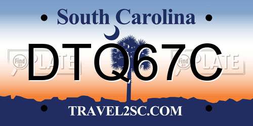 DTQ67C South Carolina License Plate