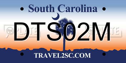 DTS02M South Carolina License Plate