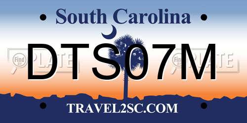 DTS07M South Carolina License Plate