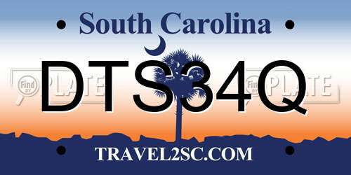 DTS34Q South Carolina License Plate