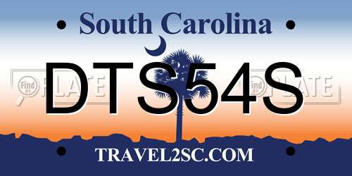 DTS54S South Carolina License Plate