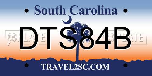 DTS84B South Carolina License Plate
