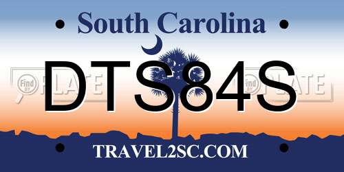 DTS84S South Carolina License Plate