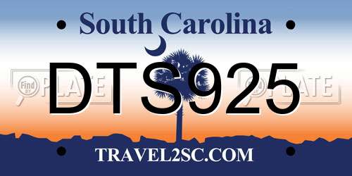 DTS925 South Carolina License Plate