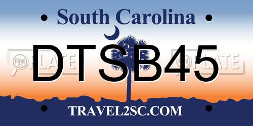 DTSB45 South Carolina License Plate