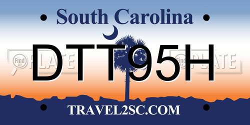 DTT95H South Carolina License Plate