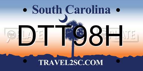 DTT98H South Carolina License Plate