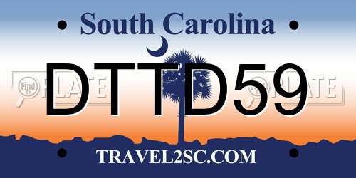 DTTD59 South Carolina License Plate
