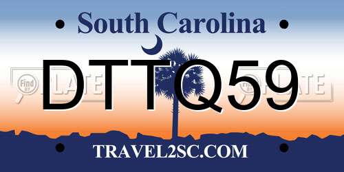 DTTQ59 South Carolina License Plate