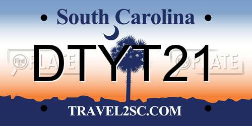 DTYT21 South Carolina License Plate