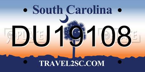 DU19108 South Carolina License Plate