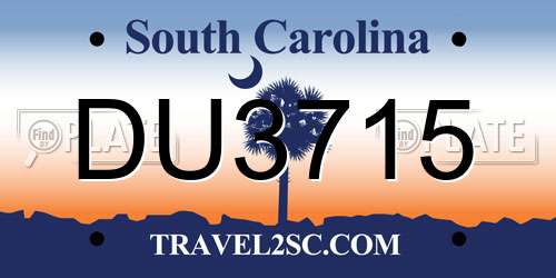 DU3715 South Carolina License Plate