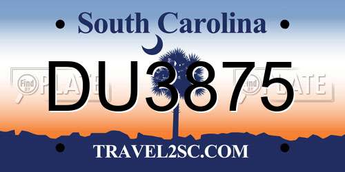 DU3875 South Carolina License Plate
