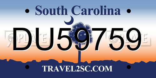 DU59759 South Carolina License Plate