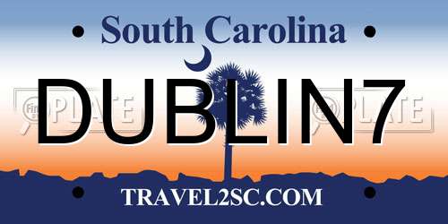 DUBLIN7 South Carolina License Plate