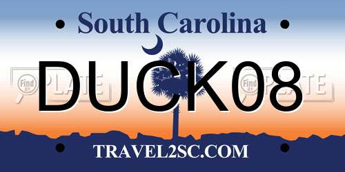 DUCK08 South Carolina License Plate