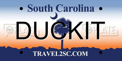 DUCKIT South Carolina License Plate
