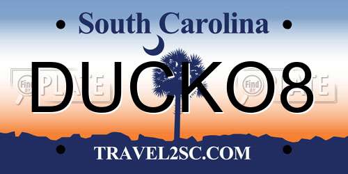 DUCKO8 South Carolina License Plate