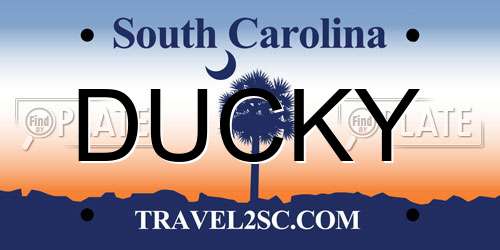 DUCKY South Carolina License Plate