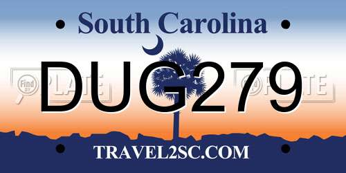 DUG279 South Carolina License Plate