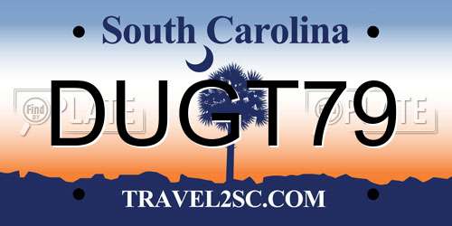 DUGT79 South Carolina License Plate