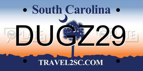 DUGZ29 South Carolina License Plate