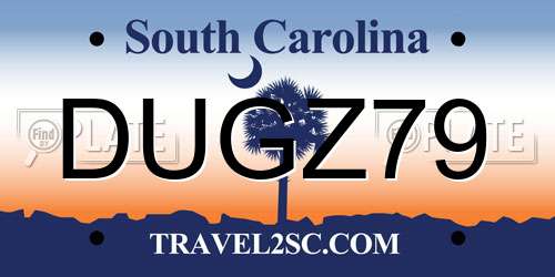 DUGZ79 South Carolina License Plate