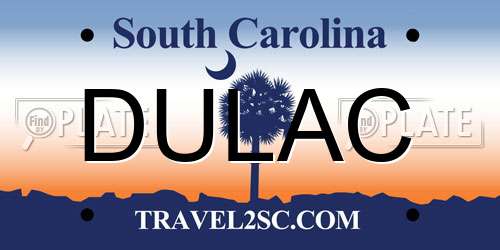 DULAC South Carolina License Plate