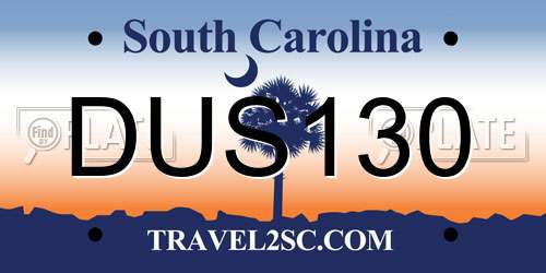 DUS130 South Carolina License Plate