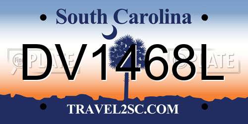 DV1468L South Carolina License Plate
