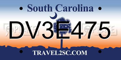 DV3E475 South Carolina License Plate