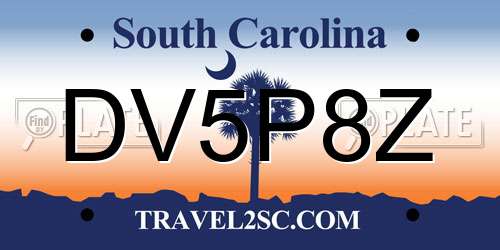 DV5P8Z South Carolina License Plate