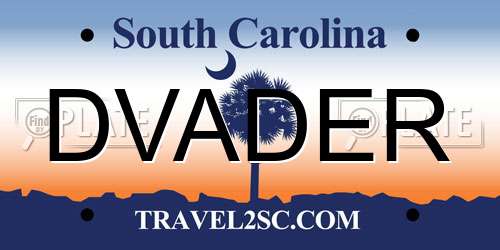 DVADER South Carolina License Plate