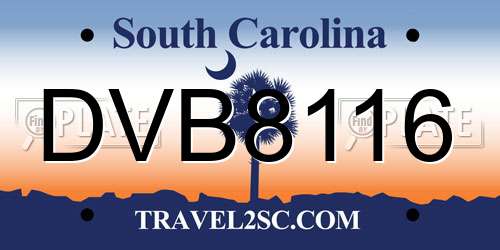 DVB8116 South Carolina License Plate