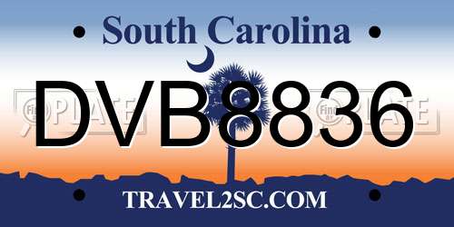 DVB8836 South Carolina License Plate