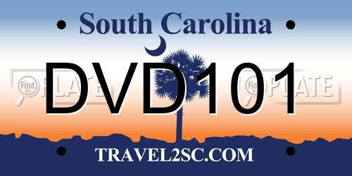 DVD101 South Carolina License Plate