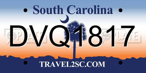 DVQ1817 South Carolina License Plate