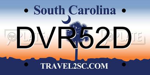DVR52D South Carolina License Plate