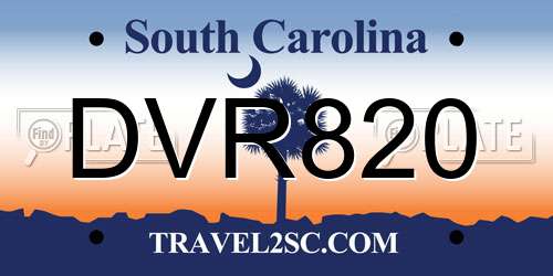 DVR820 South Carolina License Plate