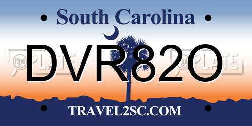 DVR82O South Carolina License Plate