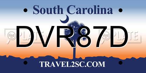 DVR87D South Carolina License Plate
