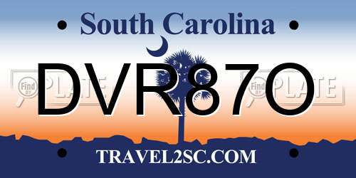 DVR87O South Carolina License Plate