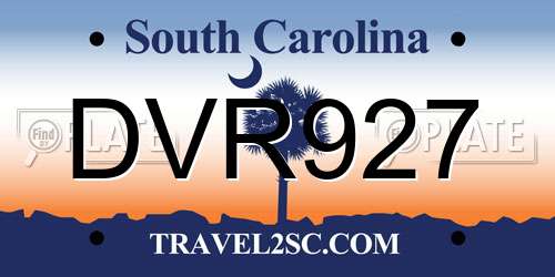 DVR927 South Carolina License Plate