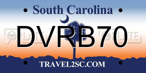 DVRB70 South Carolina License Plate