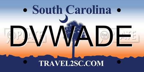 DVWADE South Carolina License Plate