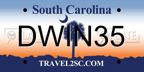 DWIN35 South Carolina License Plate