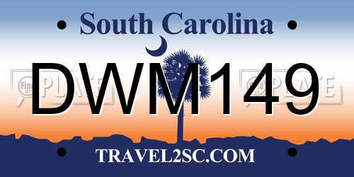 DWM149 South Carolina License Plate